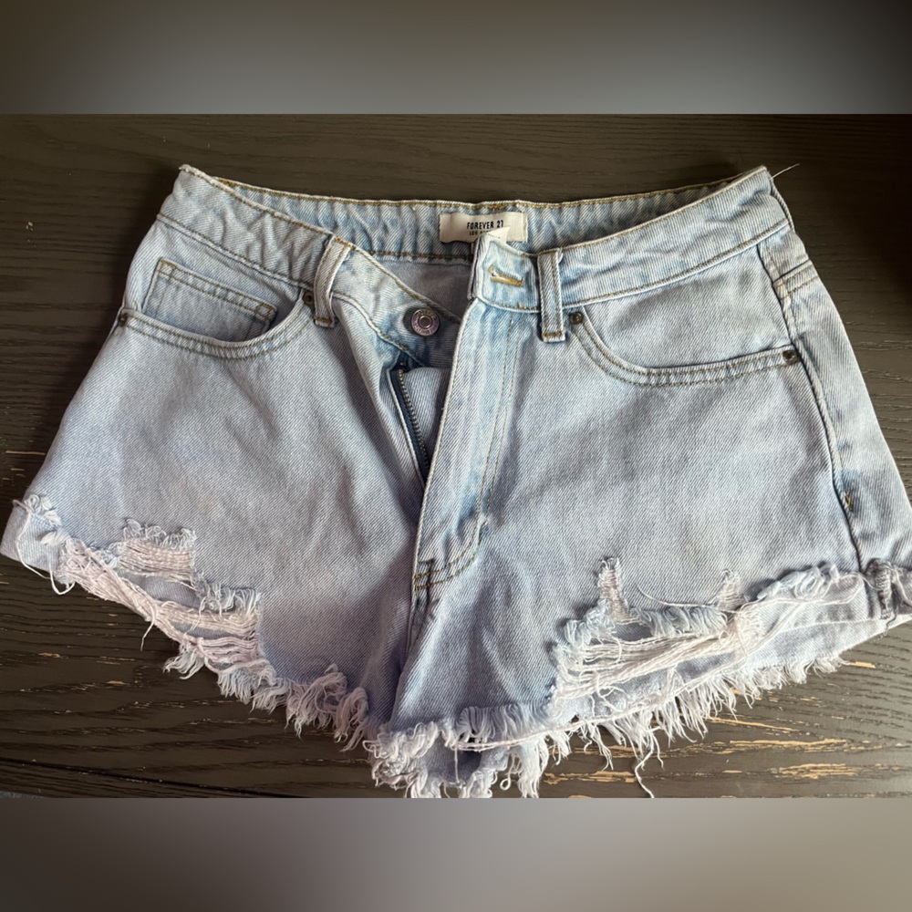 Denim Blue Distressed Women's Shorts